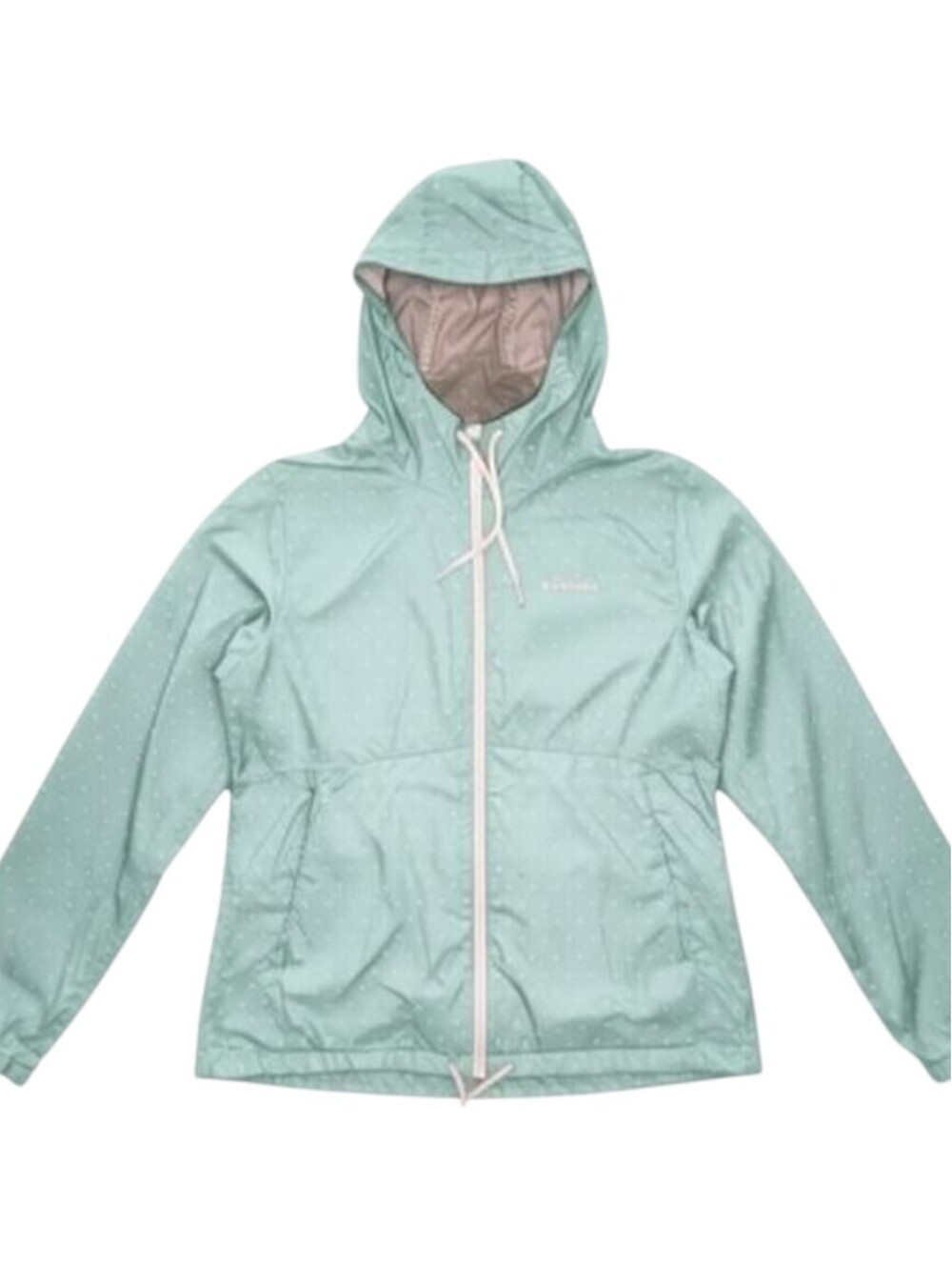 Columbia Women's Mint Raincoat with Hood, Size Large